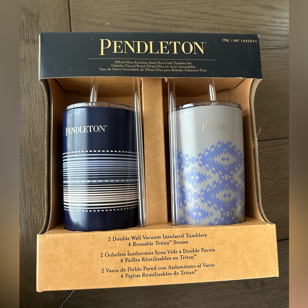 Pendleton 2 Pack of Tumblers Blue, Purple, White